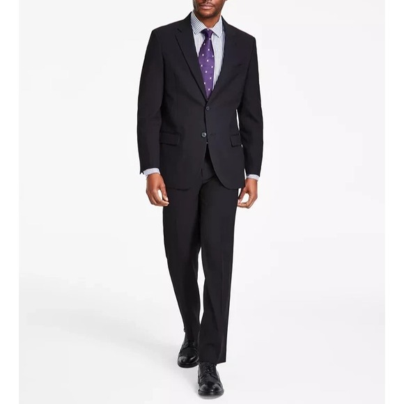Nautica Men's Suit Blazer‎ Jacket 44R Solid Black E071105